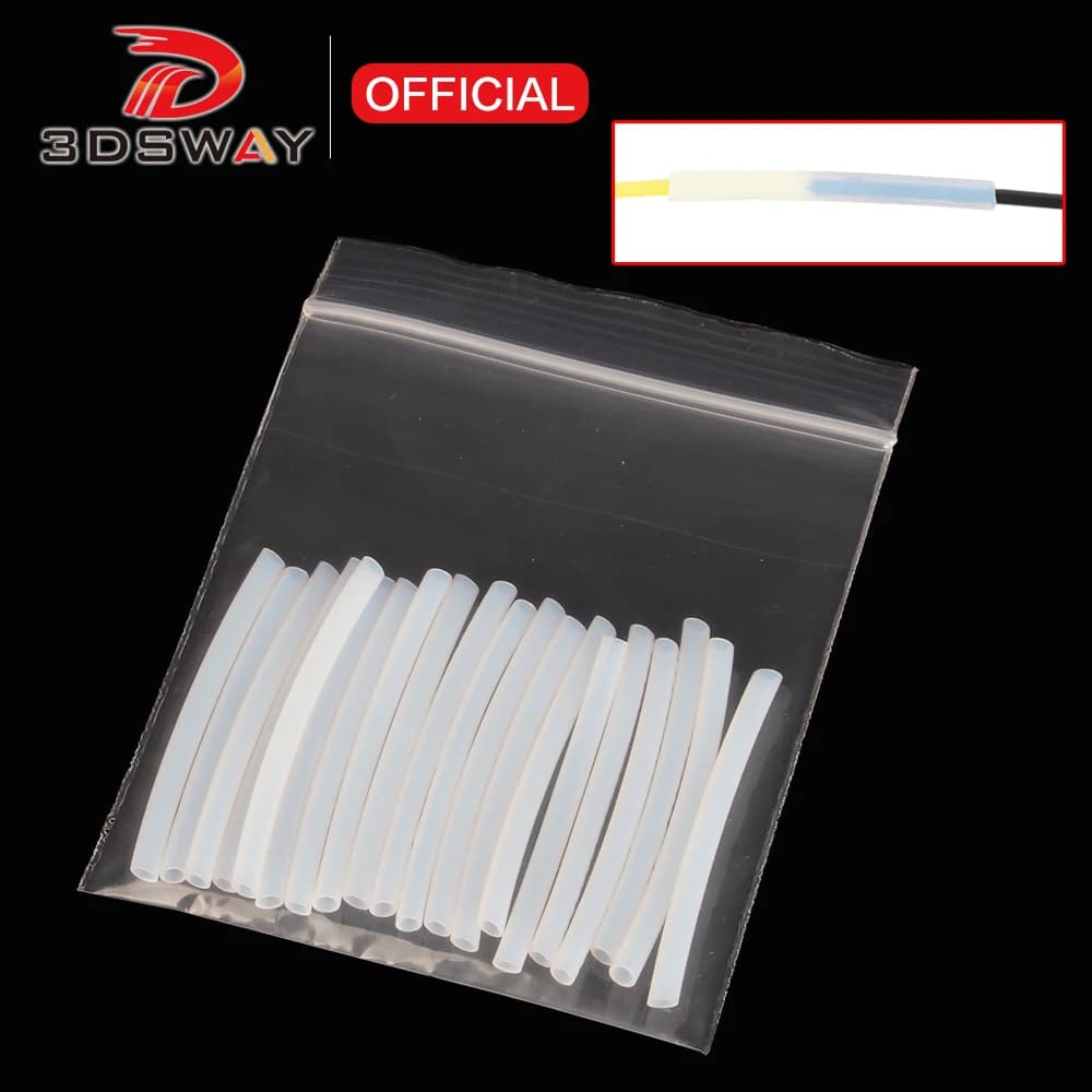 3DSWAY 20/100 pz Stampante 3D Filamento Connettore Tubo PTFE Giunti Filamento ID1.8mm OD2.6mm Lunghezza 37mm