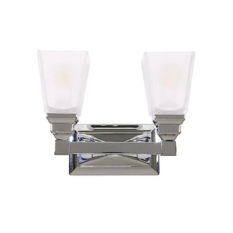 Lampada da parete a 2 luci per bagno, specchio, cucina, camera da letto, corridoio, soggiorno, armadietto, cromata, JR002-