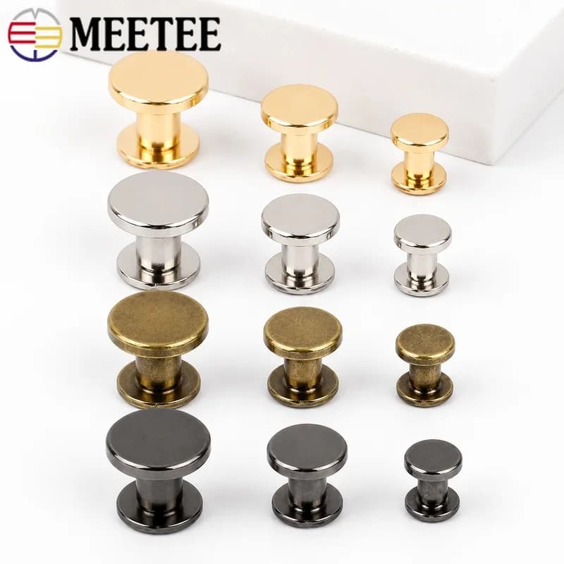 30/50Pcs 5/6/8mm Metal Double Cap Rivets Studs Round Nail for Belt Leather Craft Bag Shoes Repair Sewing Accessory Hardware Kit