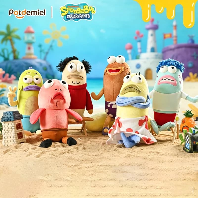 Potdemiel New SpongeBob Resident Ugly-cute Pedestrian Mermaid Plush Toy Quirky Silly Fish Claw Machine Doll