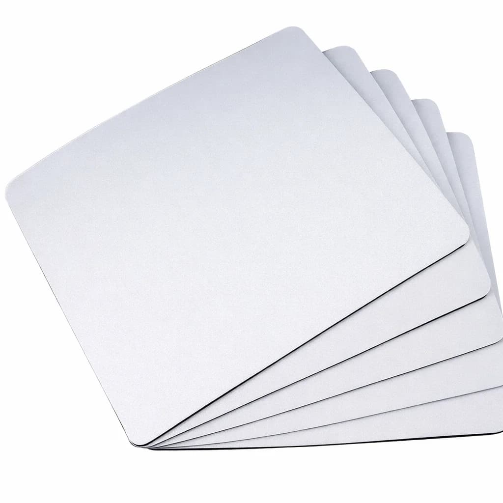 Set di 5 tappetini per mouse vuoti per stampa a caldo, 24 x 20 cm, set di tappetini per mouse fai da te per progetti di sublimazione e trasferimento a caldo