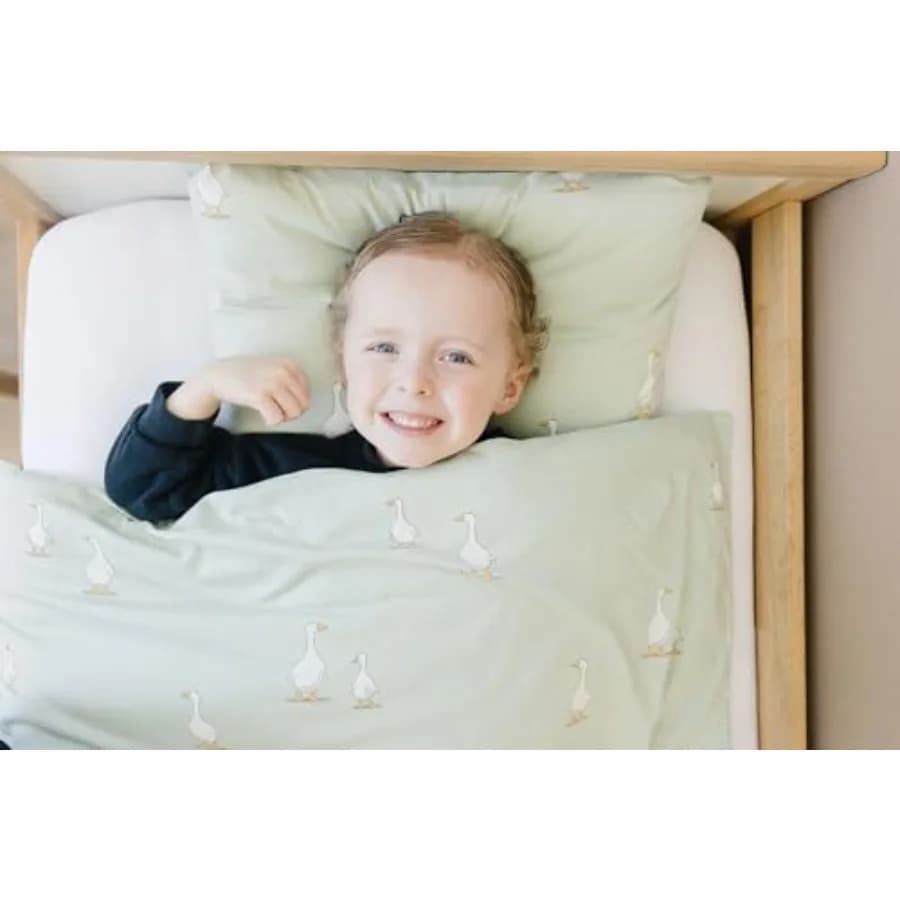 Copripiumino morbido e 100% cotone organico per culla, lettino per bambini, formato da viaggio 37" x 51" per piumino, inserto piumino o coperta