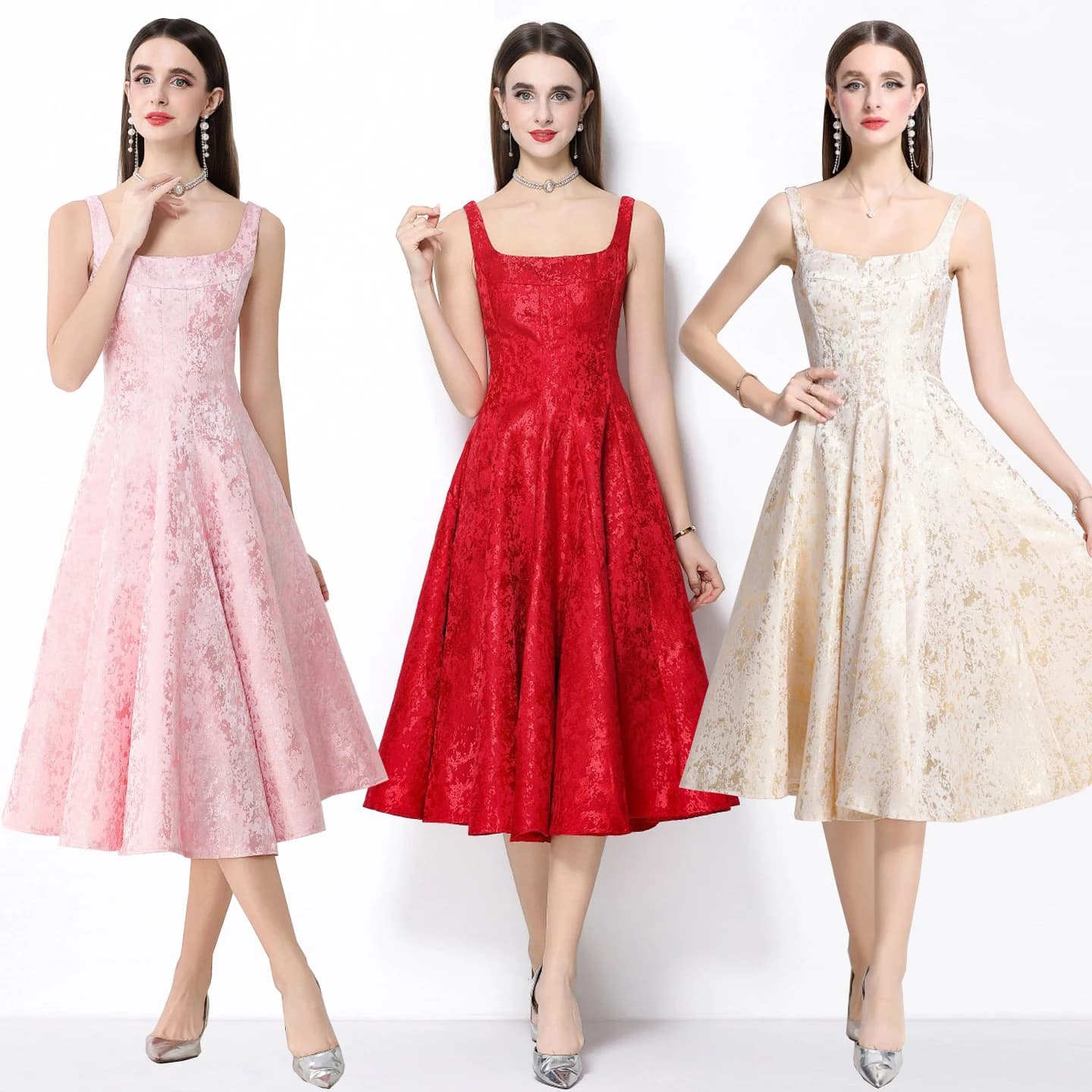Fashionable Elegant One-Shoulder Strap Embroidered Detailed Show Dress Midi Skirt Sexy plus Size Evening Gown Standard Fit A-...