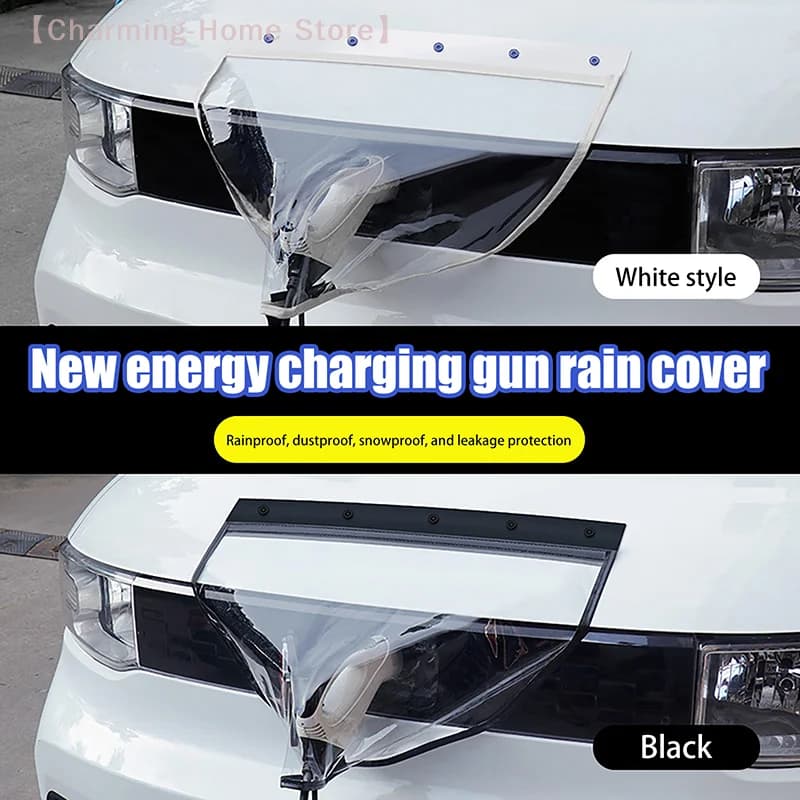 diM di Electric Car Charging Port Waterproof Suction Cover EV Charger Cover for Car Suction Absorption Rain Coat Cover for Safe UV Charger