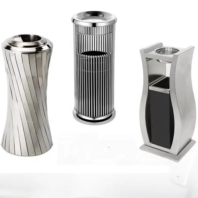 Customized Stainless Steel Trash Can Street Vase Trash Can Storage Bucket Environmental Protection Factory Built-in Structure