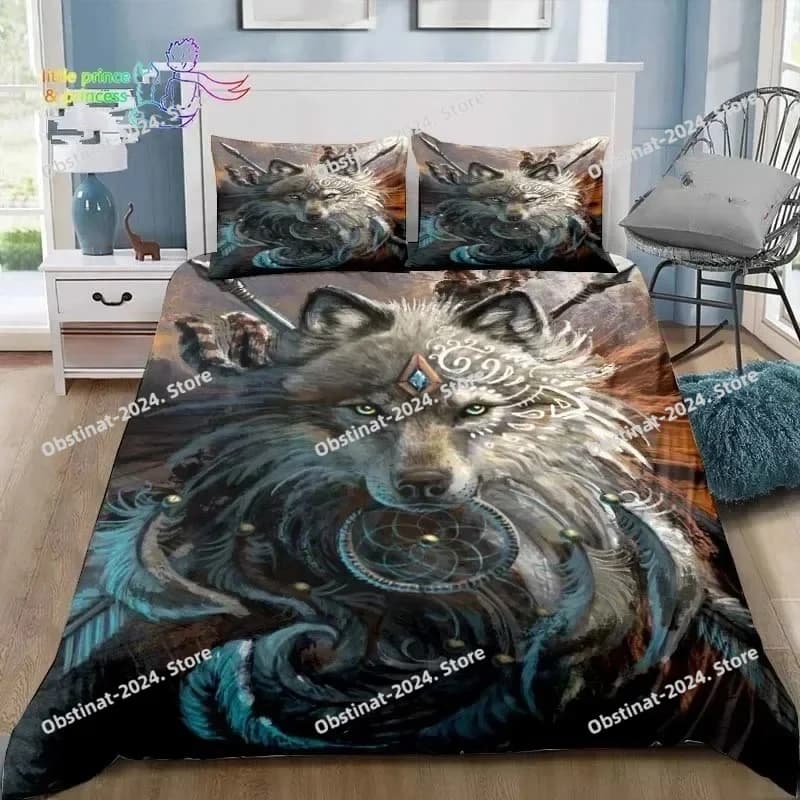 Dreamcatcher Wolf 3D Print Bedding Set Single Twin Full Queen King Size Bed Set Aldult Kid Bedroom Home Decor