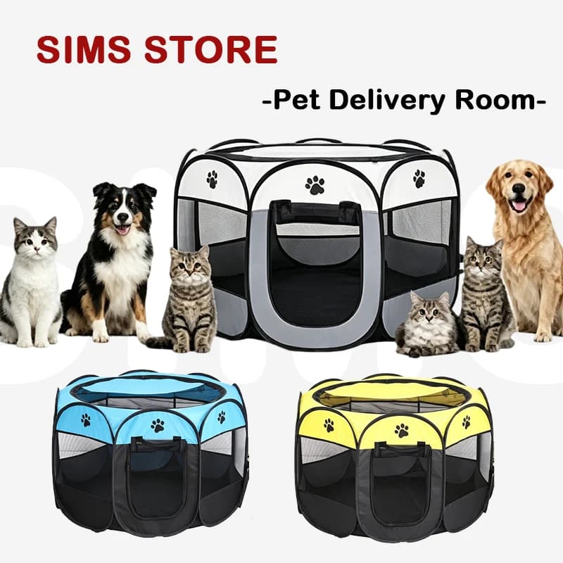 Foldable Delivery Room Cat Whelping Tent Scratch Enclosed Isolation Playpen Dog Cat Birthing Room Pregnancy Nest Kennel House