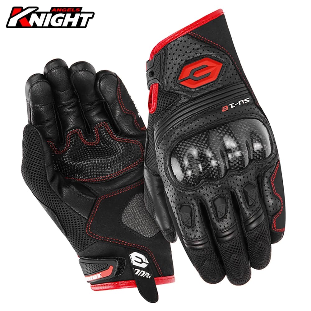 Summer Men's Motorcycle Gloves Breathable Motorbike Full Finger Gloves Touch Screen Motocross Riding Racing Gloves Non-Slip