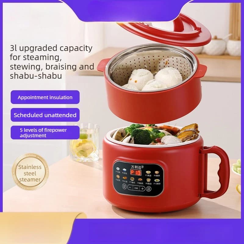 Multifunctional Electric Cooker Non-stick Integrated Pot Household Dorm Electric Hot Pot Frying Pan Steamer