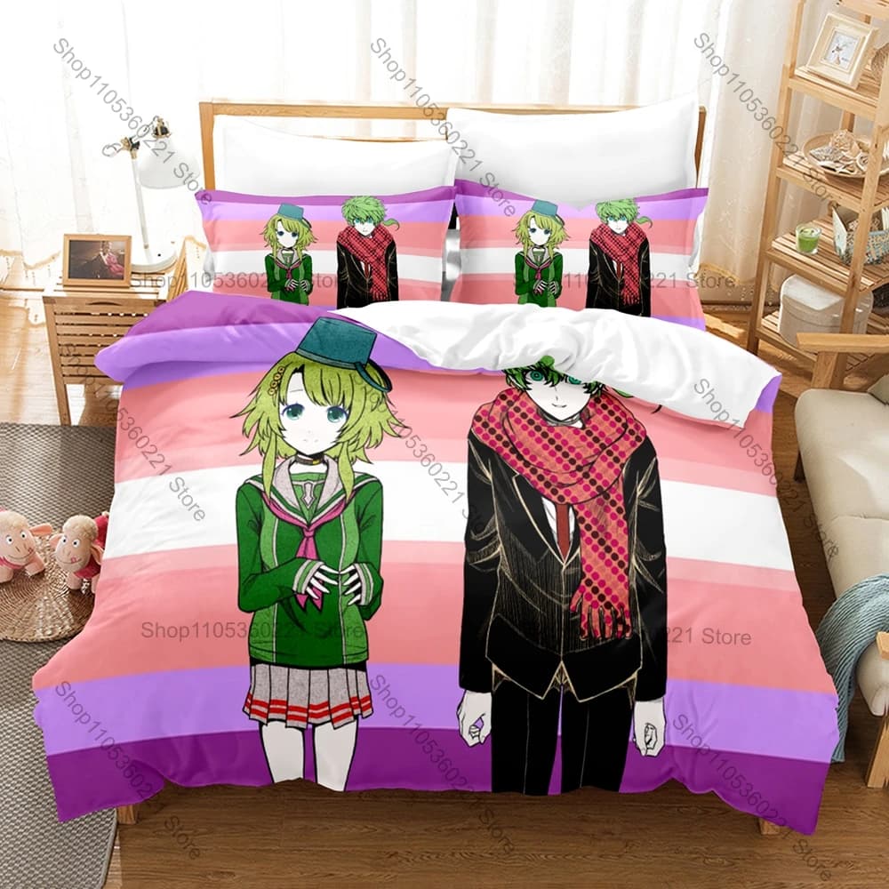 Cute Scared Teen Graphic Kanna Kizuchi Your Turn to Die Psychological Horror Game Bedding Set Duvet Cover With 2 Pillowcases