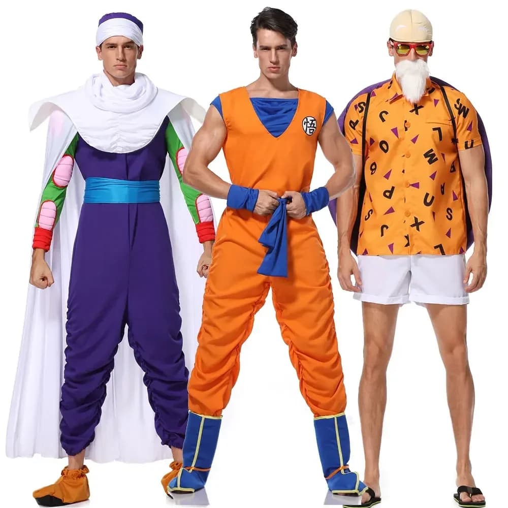 Costumi Cosplay di Son Goku, Tartaruga e Piccolo, Abiti per Halloween e Carnevale, Travestimenti per Giochi di Ruolo Maschili
