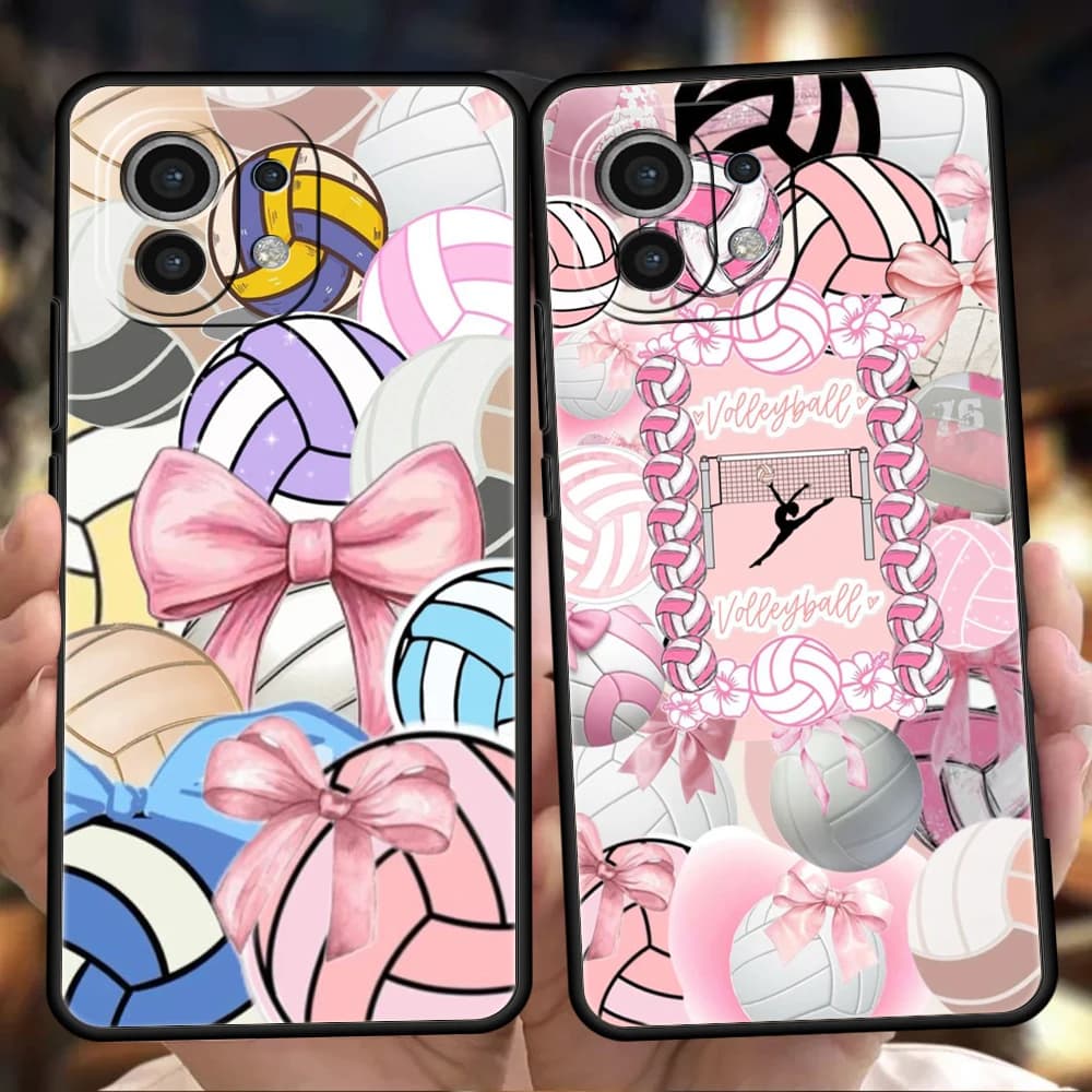 Cover per Telefono Xiaomi Mi 17 Pro Max 15 14 13 12 11 Ultra 15T 14T 13T 12T 11T Pro Lite, Guscio Morbido in TPU con Design Pallavolo