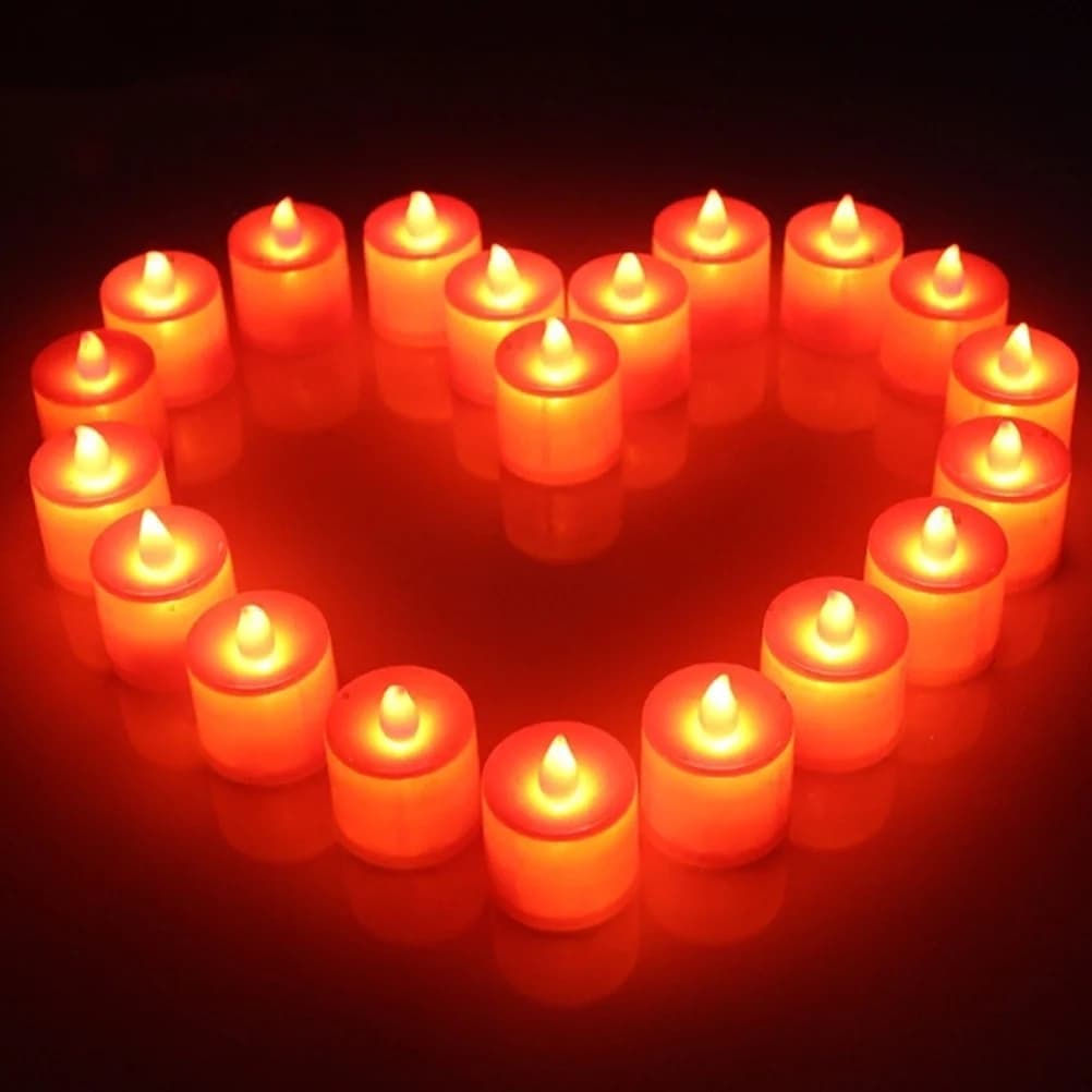 Candele elettroniche a LED da 24 pezzi, luci rosse senza fiamma, facili da accendere e spegnere, per matrimoni, banchetti, ornamenti, decorazioni per feste, illuminazione ambientale