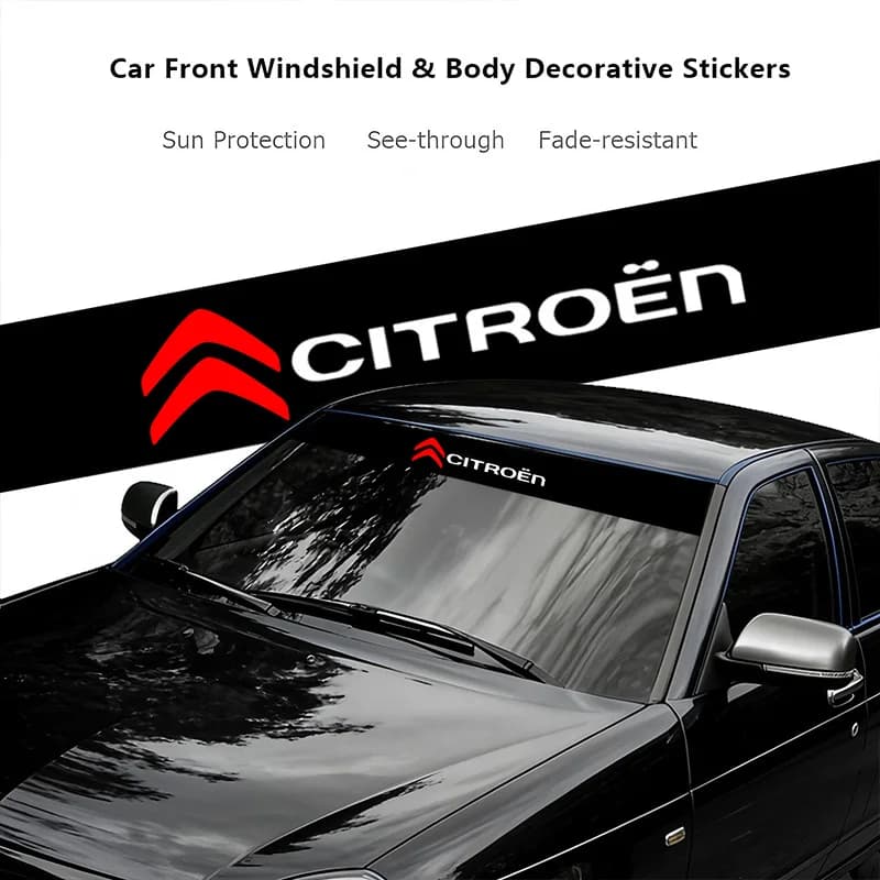 Adesivi decorativi per parabrezza anteriore auto per Citroen C1 C2 C3 C4 C5X E-C4 C-Crosser C4 Cactus Berlingo Elysee C-ZERO