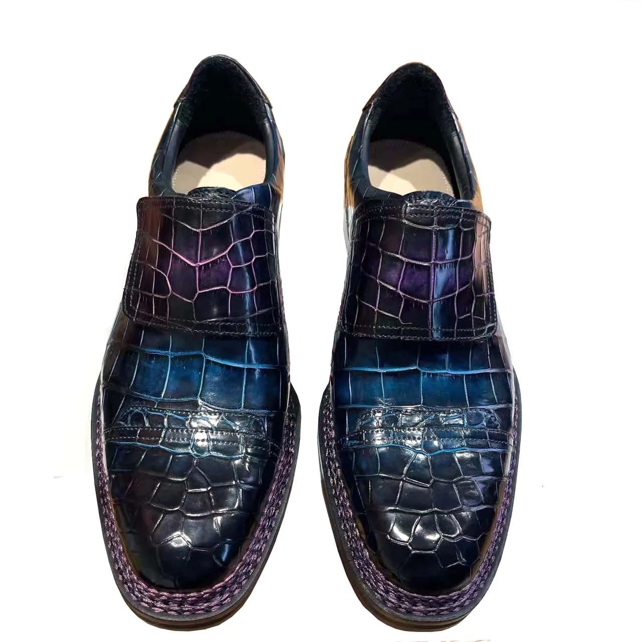 shechipingzhuangui scarpe da uomo in coccodrillo scarpe da uomo colore pennello