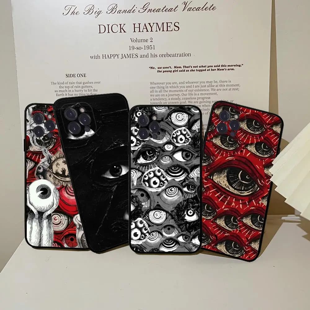 Custodia per telefono con occhi spaventosi per iPhone 15 14 11 12 13 Mini Pro XS Max Cover 7 8 Plus X XR Funda Shell