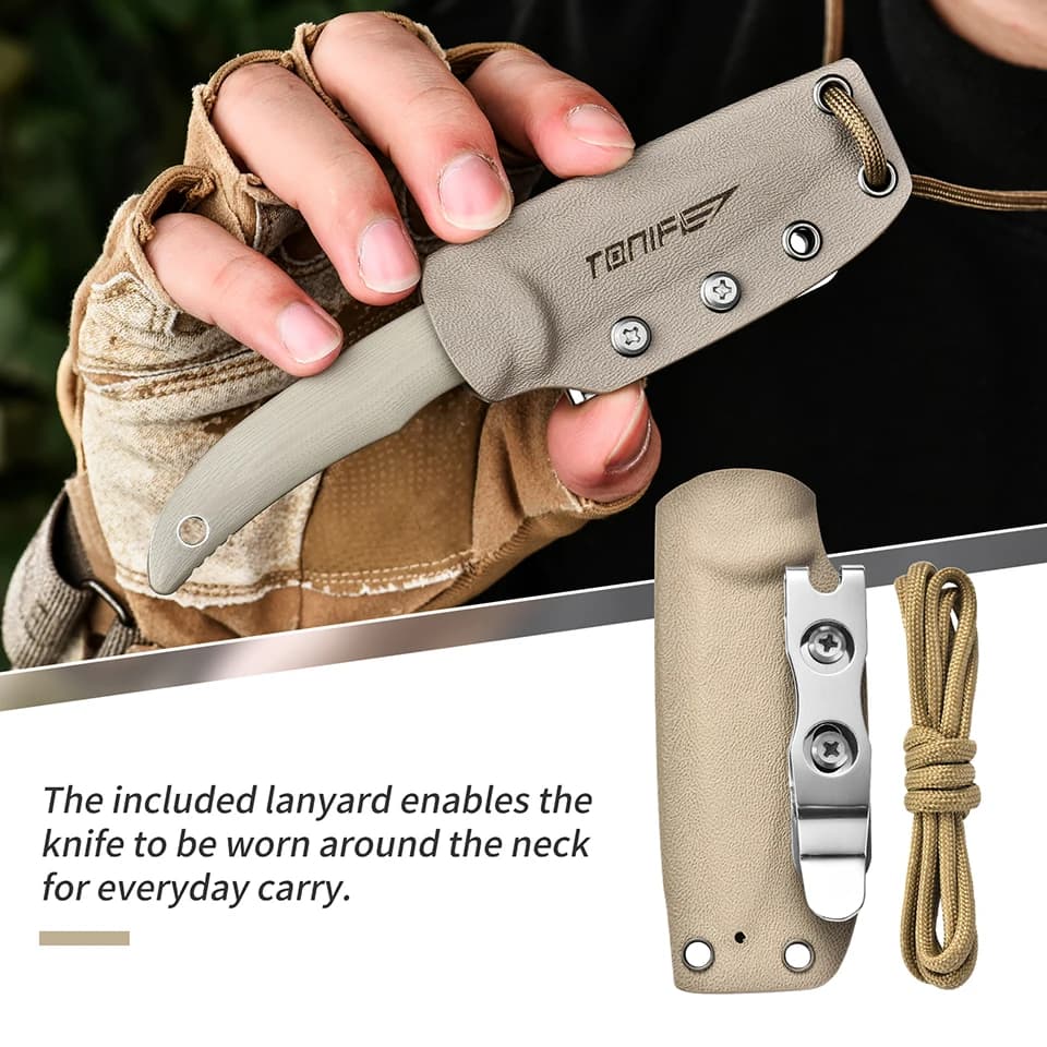TONIFE Nova Coltello dritto a lama fissa Coltello da caccia portatile in acciaio inossidabile Manico G10 Full Tang con guaina K EDC Multi Tools
