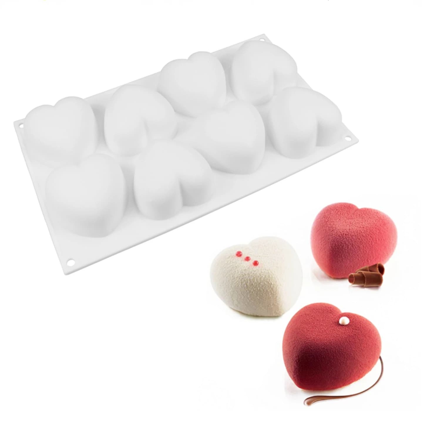Stampo per sapone in silicone con cuore d'amore, kit per realizzare candele fatte a mano, fai da te, cioccolato, ghiaccio, sapone, gesso, resina, decorazione per torte, strumenti di cottura