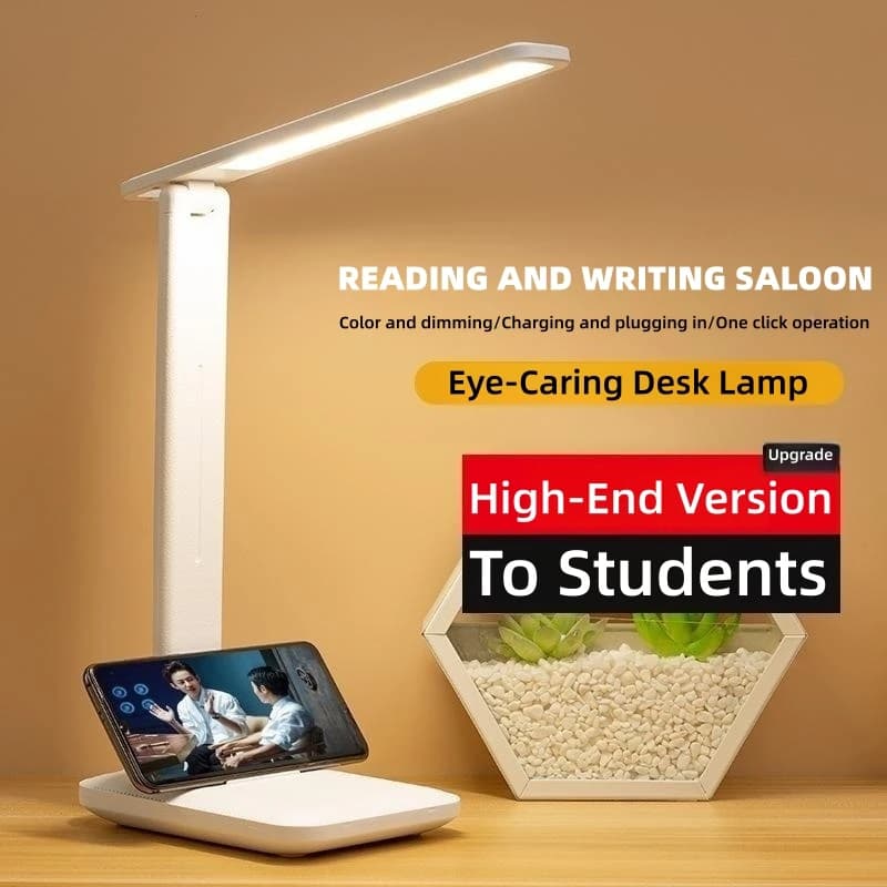 Lampada da tavolo con ricarica USB lampada da tavolo pieghevole protezione per gli occhi touch dimmerabile luce a LED per studenti dormitorio lettura camera da letto