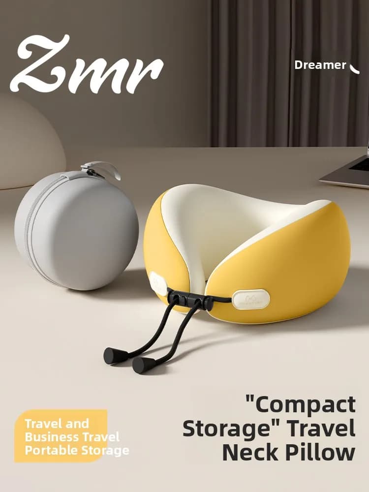 Cuscino da Viaggio in Memory Foam a Forma di U, Portatile per Auto e Aereo, Supporto per Viaggi a Lunga Distanza, Cuscino Confortevole con Rivestimento Traspirante