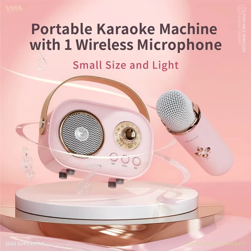 C20 PLUS Mini Wireless Bluetooth Audio Home Singing Karaoke microfono integrato altoparlante Stereo Home KTV Set chiamata in vivavoce