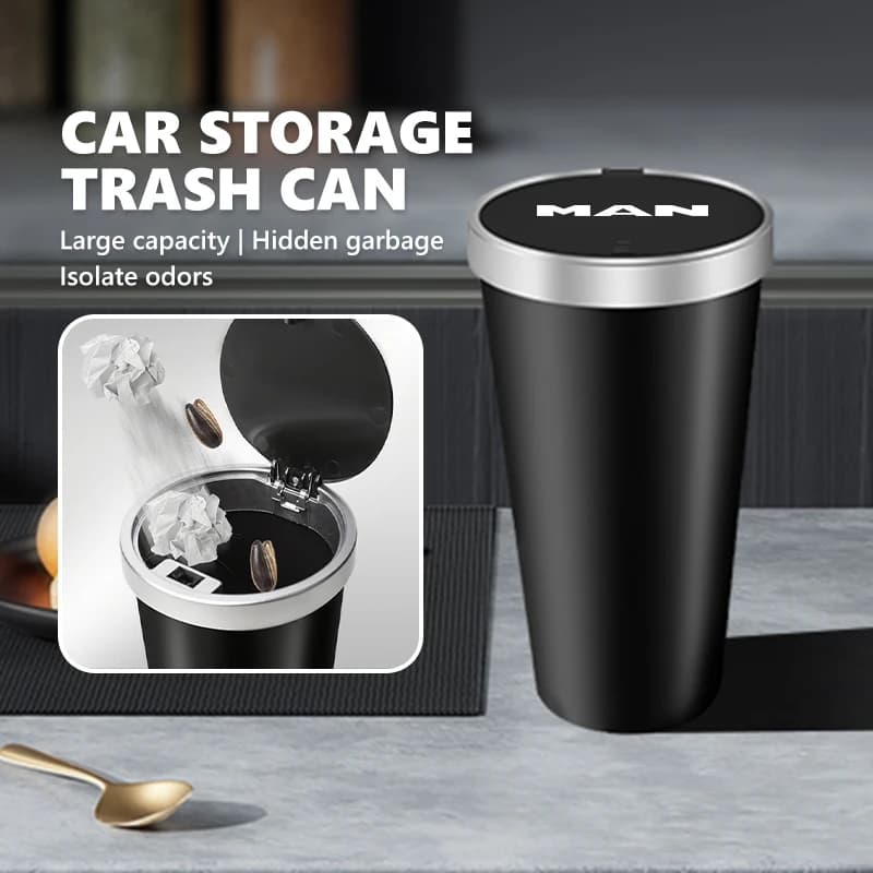 Car Logo Trash Can Cup Holder Portable Mini Waterproof Storage Garbage Bin For Man TGX TGM TGA TGS TGE