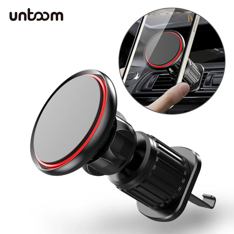 Magnetic Support for Car Phone with Clip for Air Mouth, GPS Support for iPhone 13 12 Pro Huawei Xiaomi Samsung