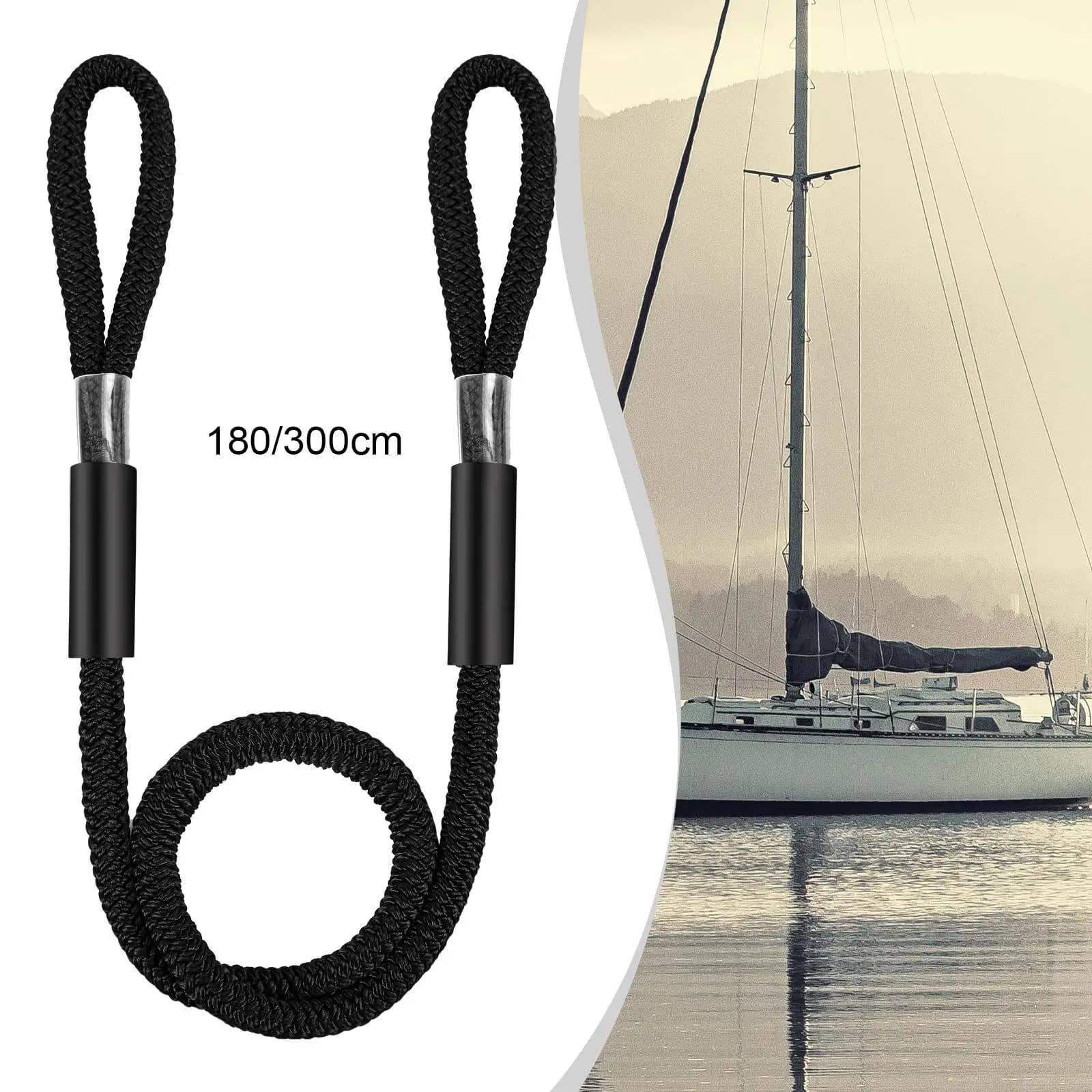 Corda per Ormeggio in Nylon Resistente allo Sfilacciamento 1/2\", Corda Marina per Barche, Campeggio, Canoe, Motoscafi