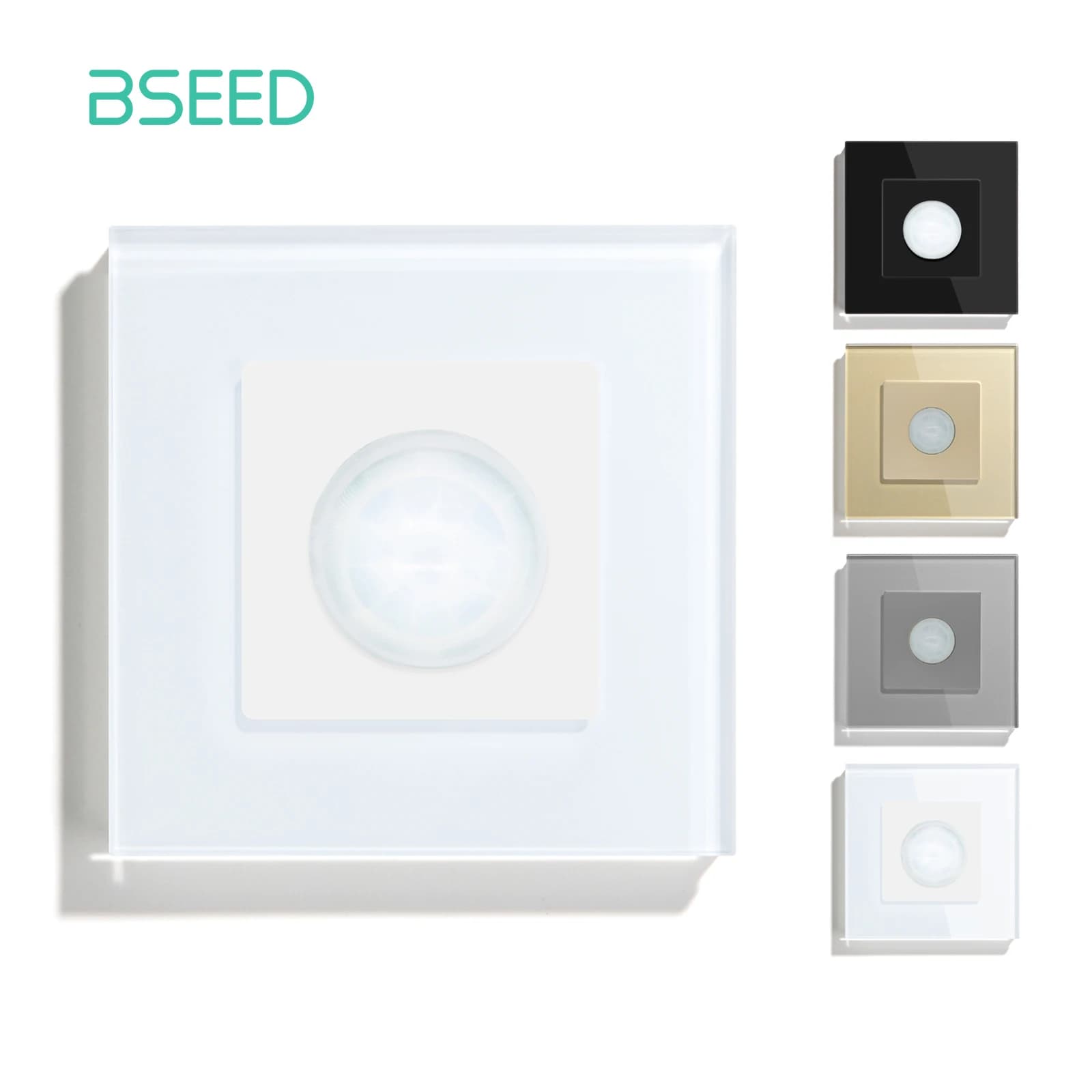 Bseed Sensore di movimento umano Sensore a infrarossi PIR Rivelatore Pulsante Interruttori meccanici a parete in vetro Luce LED standard UE