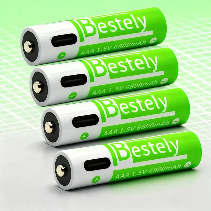 New 1.5V 6800mAh AAA Rechargeable Lithium Battery, USB-C Charging, for Cameras, Electric Brushes, Rasoi