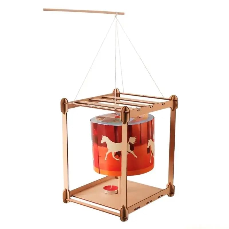 Facile da montare Fai da te Zoetrope Science Assembly Hands on Toy in legno per bambini Esperimento educativo fisica creativo