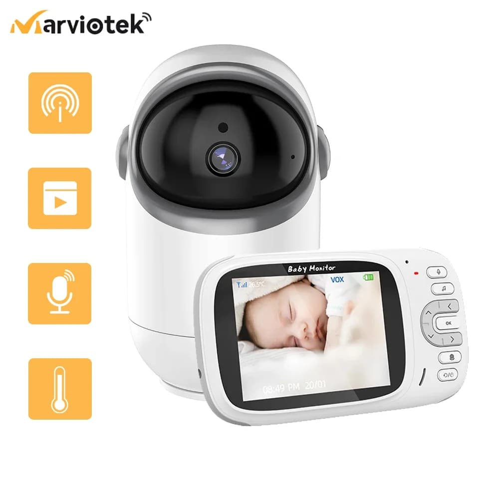 VB802 Baby monitor elettronico LCD da 3,2 pollici con videocamera Video Babyphone di sorveglianza della temperatura per neonati con telecamera PTZ
