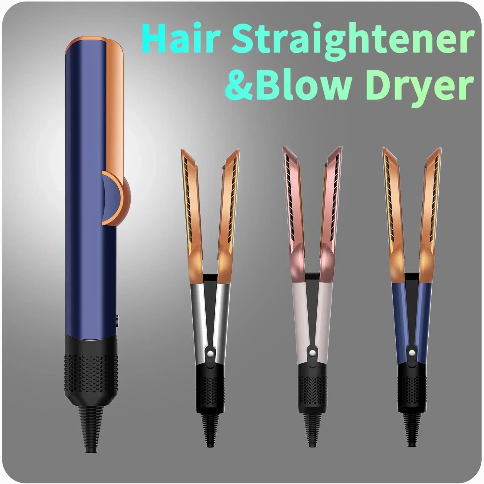 Piastra per capelli professionale 2 IN 1 e asciugacapelli, ferro da stiro per capelli, ferro da stiro a ioni negativi, strumento per lo styling a lunga durata