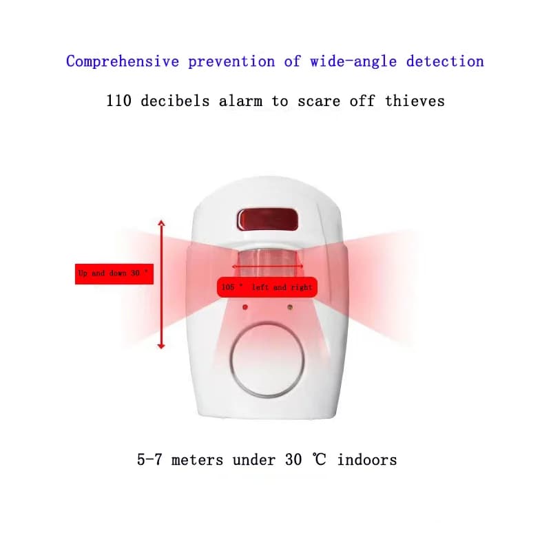 Rilevatore di sensori di movimento PIR wireless Allarme antifurto a infrarossi Sistema di sicurezza per porte e finestre per uso domestico con 2 telecomandi