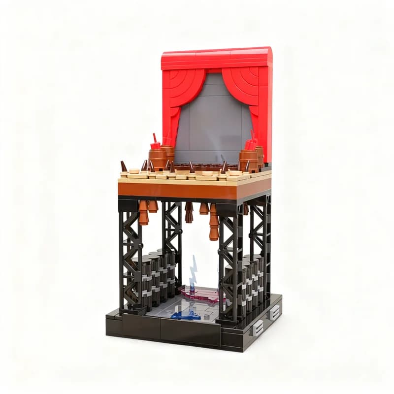Set di Costruzioni MOC Batman Arkham Monarch Theatre, 353 Pezzi, Modello Diorama Supereroi DCD, Regalo di Natale