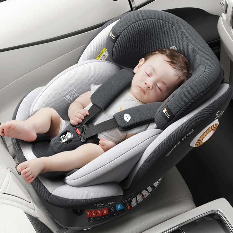 360 ° Seggiolino auto girevole per bambini 0-12 anni ISOFIX Seggiolino di sicurezza per bambini Imbracatura a 5 punti Marsupio per neonati sdraiato con protezione dagli urti laterali