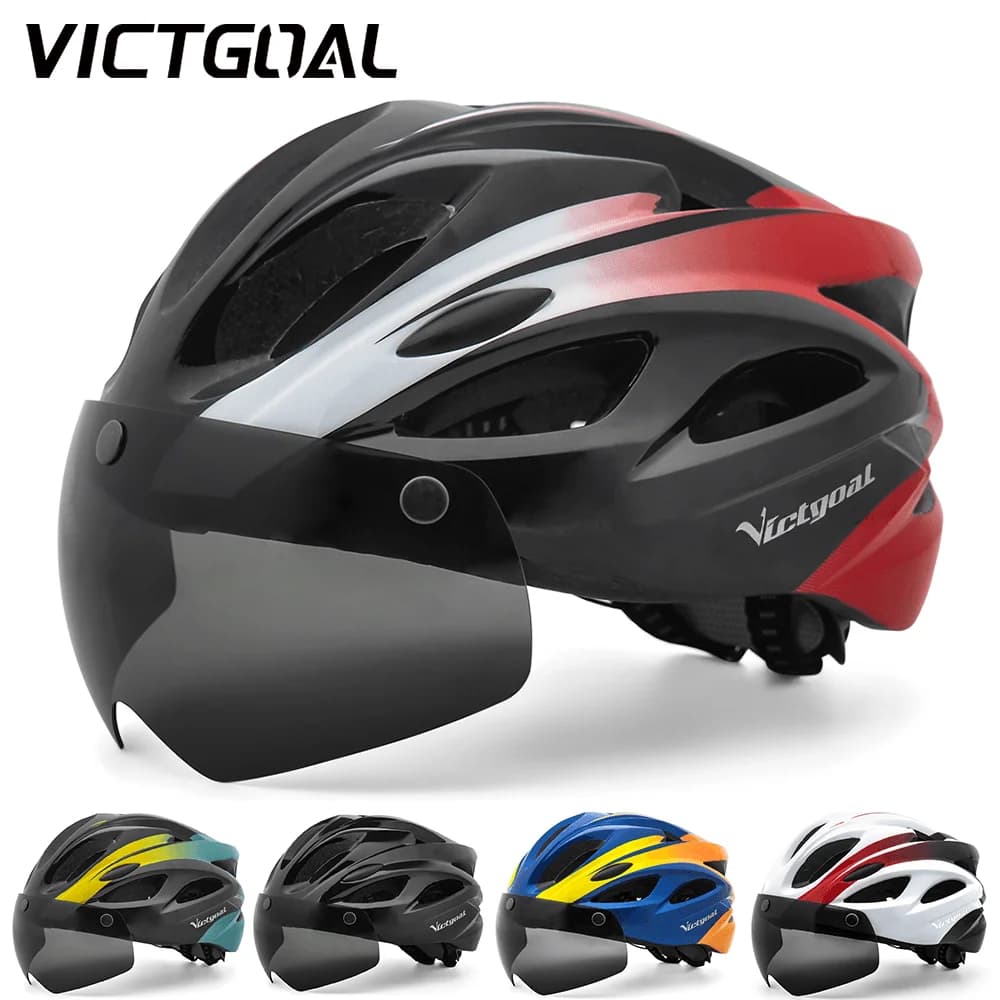 VICTGOAL adult glasses helmet bike LED back light woman helmet cycling helmets road bike MTB e-bike Scotter headgear M/L