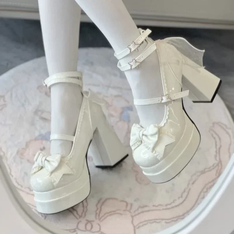 Estate nuove scarpe singole moda testa quadrata bocca superficiale piattaforma impermeabile antiscivolo tacchi alti resistenti all'usura