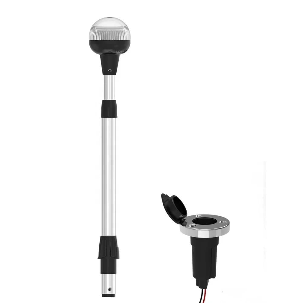 IP65 12V All-Round LED MARINE BOAT MOUNT ANCHOR STERN LIGHT ALUMINUM POLE WARM WHITE Navigation Lights