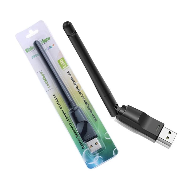 Adattatore WiFi USB Mini RTL8188 150Mbps, Scheda di Rete Wireless 802.11 B/g/n con Antenna, Ricevitore di Segnale per PC e Laptop Windows
