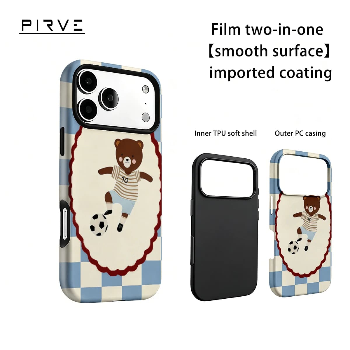 Teddy Bear Football For IPhone18 17 Must-Haves Phone Case For IPhone 17 15 14 13 16 Pro Max Plus Double-Layer Tough Case