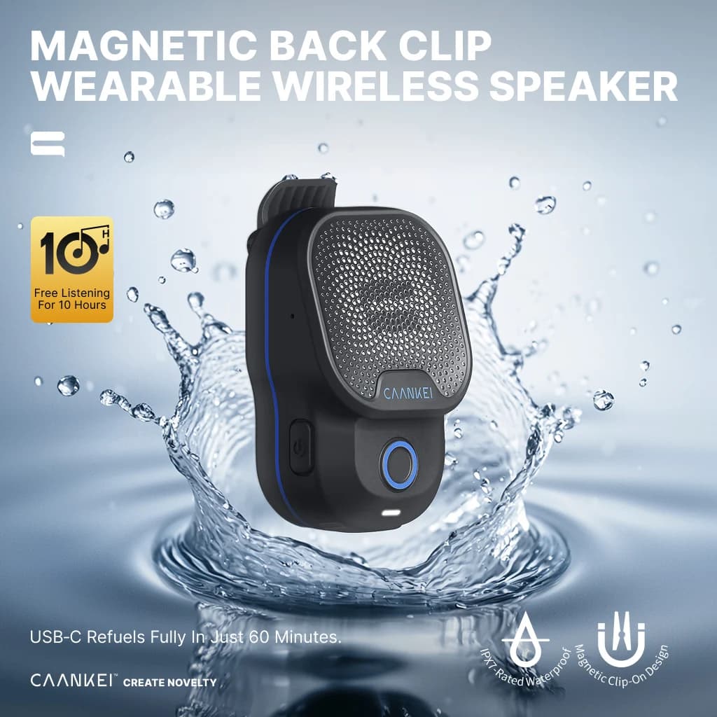 Altoparlante Bluetooth indossabile Altoparlanti portatili impermeabili IPX7 Microfono sportivo Altoparlante Clip-On Mini Sound Box Chiamate/Musica gratuite