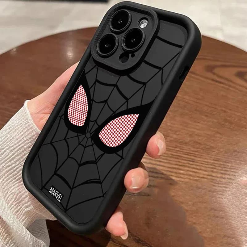 Cover per iPhone Spiderman Marvel in silicone per modelli 17E, 11, 12, 13, 14, 15, 16, 17 Pro Max, 17 Air, 15 Plus, 16e, 13 Mini