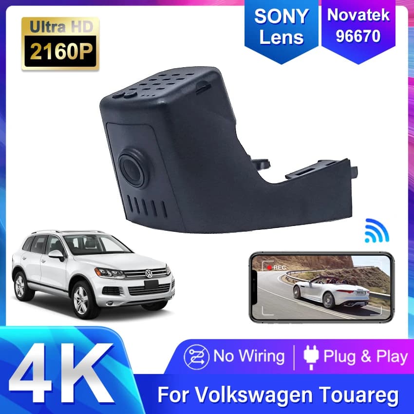 Car Camera for VW Volkswagen Touareg 3 CR7 CR 7 2022 2021 2020 2019,4K 2160P Dashcam Dash Camera Car Dvr Dash Cam for Touareg