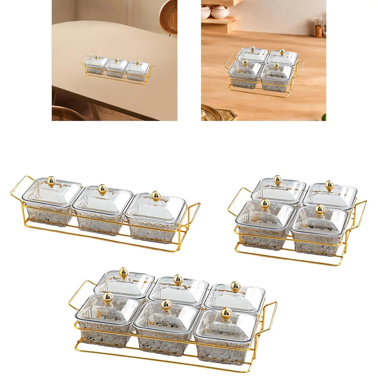 Elegant Dried Fruit Plate with Lid Rectangular Divided Snack Tray ABS Material for Family Gathering Table Decor
