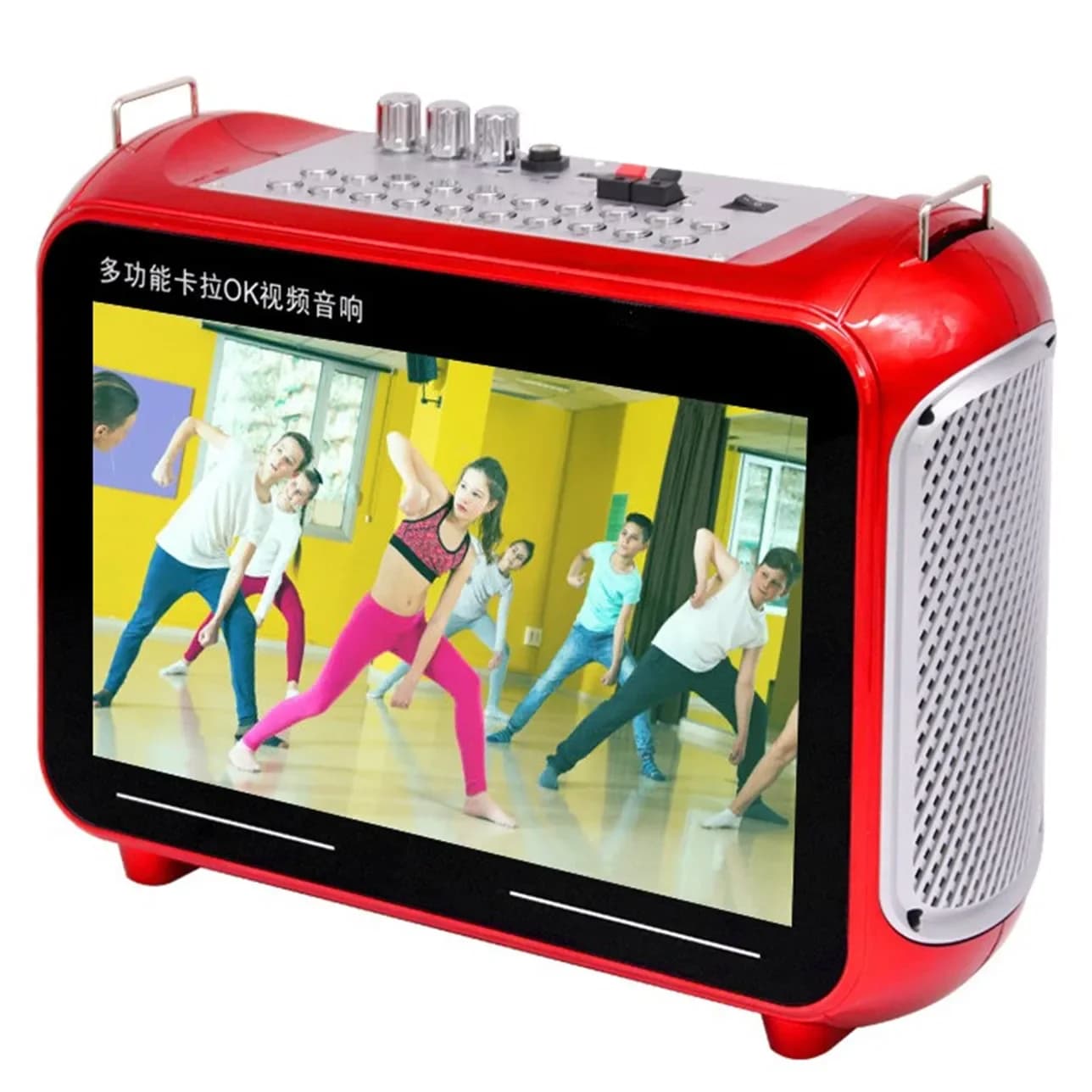 Portatile HD 1080P Audio Senza Fili Altoparlante Bluetooth Macchina Video Scheda TF U Disco Lettore MP3 Karaoke Esterno Suono Canta Danza MP4