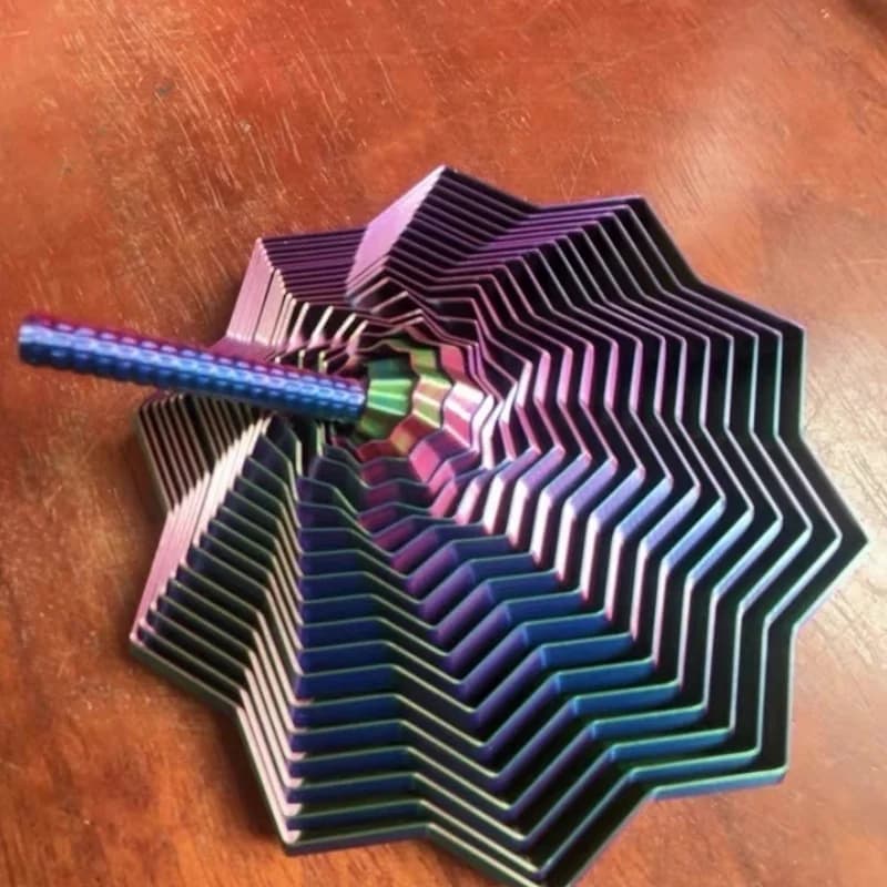 Giocattolo Antistress Geometrico 3D con Impugnatura a Spirale Ottagonale, Giocattolo Sensoriale da Scrivania per Bambini, Allevia Stress e Ansia
