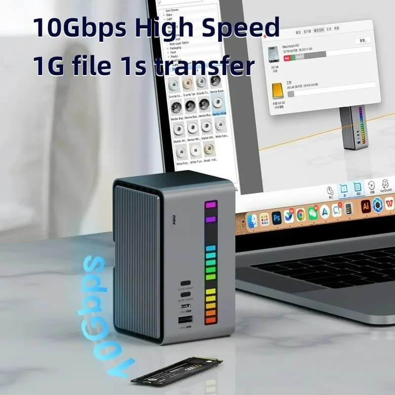 Case per Disco Rigido M.2, Docking Station USB-C, Convertitore per Adattatore Enclosure SSD Thunderbolt 3/4