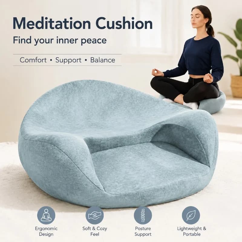 Ergonomic Meditation Cushion for Yoga and Zen Practice – Dense Foam Support for Long-Lasting Comfort
