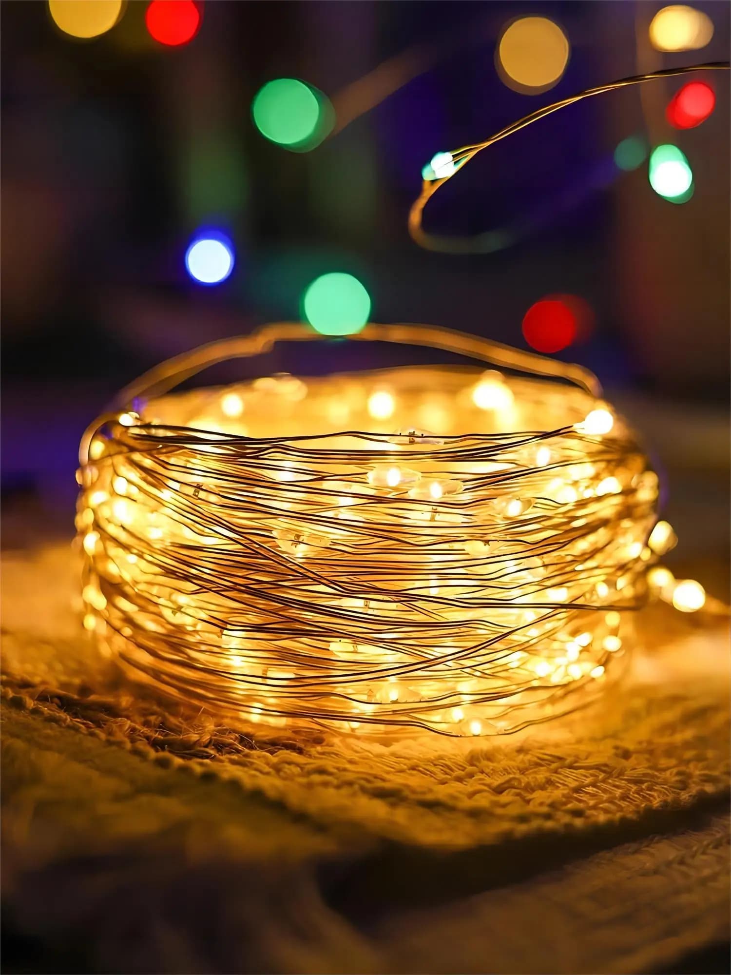 Uso bianco caldo della luce della stringa del filo di rame di 5M 50LED per la decorazione